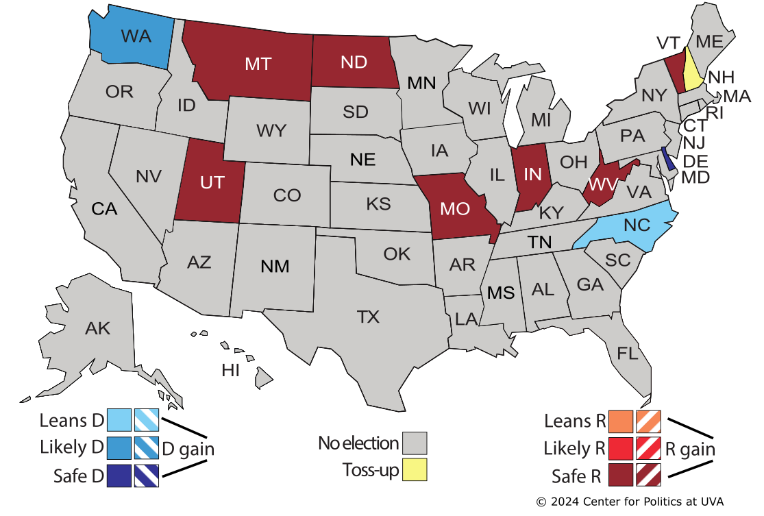 The 2024 Gubernatorial Races Premier NC Race Moves to Leans Democratic